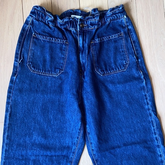 Zara Baggy Paperbag jeans with front patch pockets size 6, EUC - Picture 6 of 12